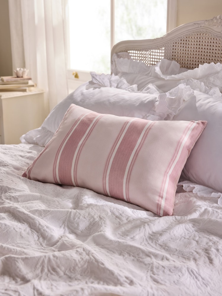 Shabby Chic by Rachel Ashwell® Pink Stripe Cotton Linen Cushion - Image 2 of 7