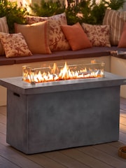 Tower Grey Magna Rectangular Gas Garden Fire Pit - Image 1 of 4
