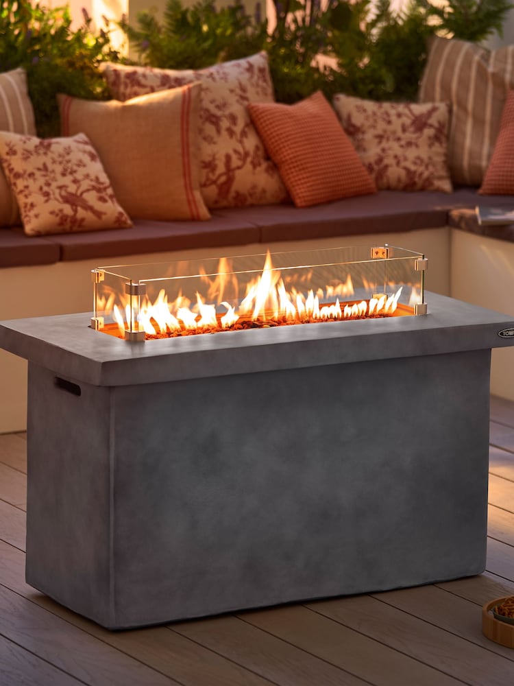 Tower Grey Magna Rectangular Gas Garden Fire Pit - Image 1 of 4