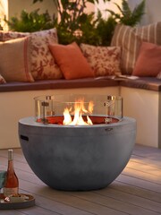 Tower Grey Magna Round Gas Garden Fire Pit - Image 1 of 4