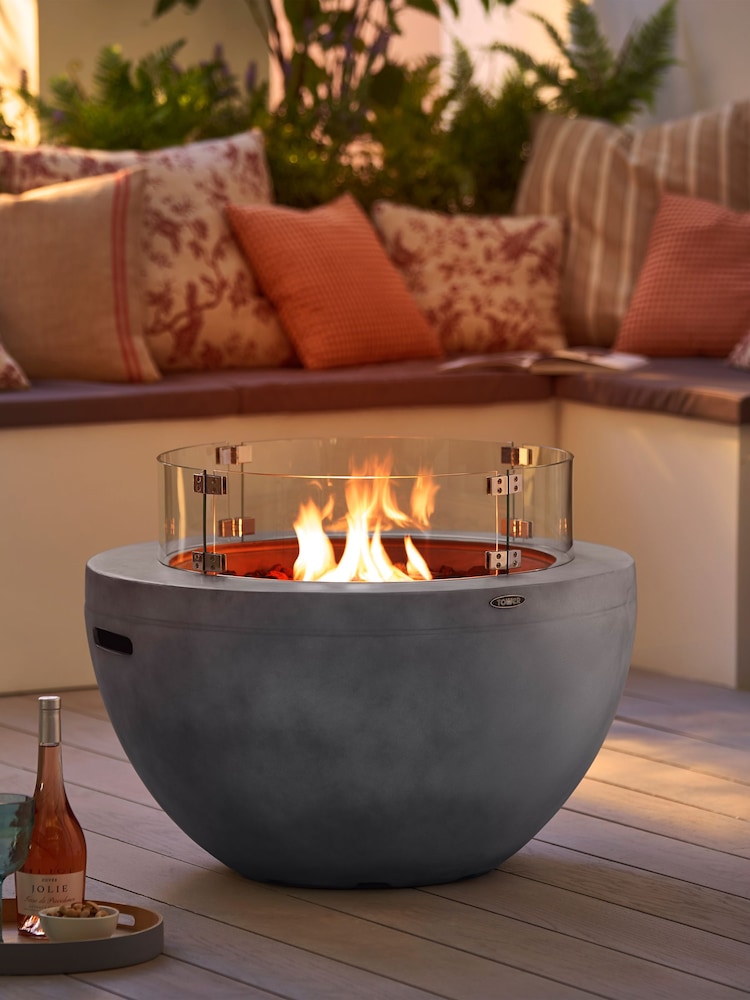 Tower Grey Magna Round Gas Garden Fire Pit - Image 1 of 4