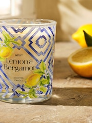 Yellow/Blue Lemon and Bergamot Single Wick Scented Candle - Image 2 of 3