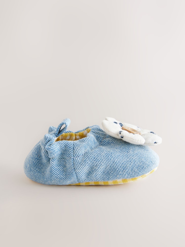 Denim mit Blumendesign, Blau - Babyschuhe zum Hineinschlüpfen (0–24 Monate) - Bild 4 von 4 Denim mit Blumendesign, Blau - Babyschuhe zum Hineinschlüpfen (0–24 Monate) - Bild 4 von 4
