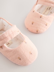 Pink Floral Print Baby Textile Mary Jane Shoes (0-18mths) - Image 6 of 6