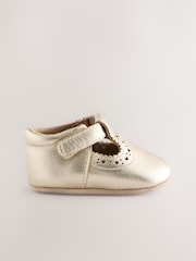 Gold Leather Baby T-Bar Shoes (0-24mths) - Image 2 of 5