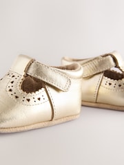 Gold Leather Baby T-Bar Shoes (0-24mths) - Image 4 of 5