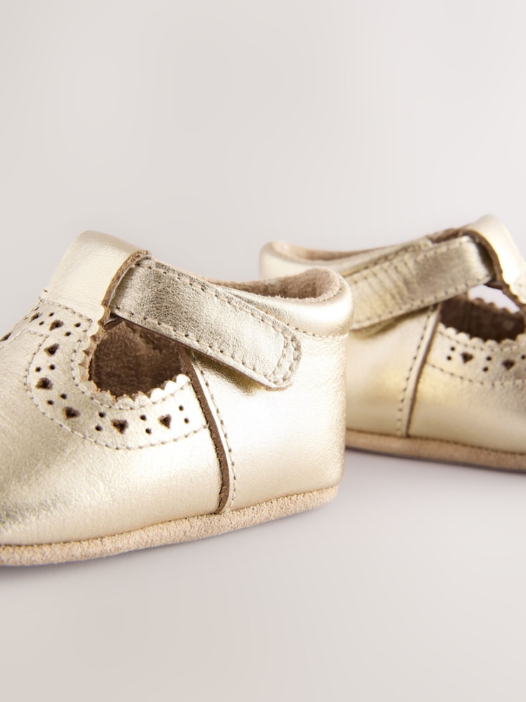 Gold Leather Baby T-Bar Shoes (0-24mths) - Image 4 of 5