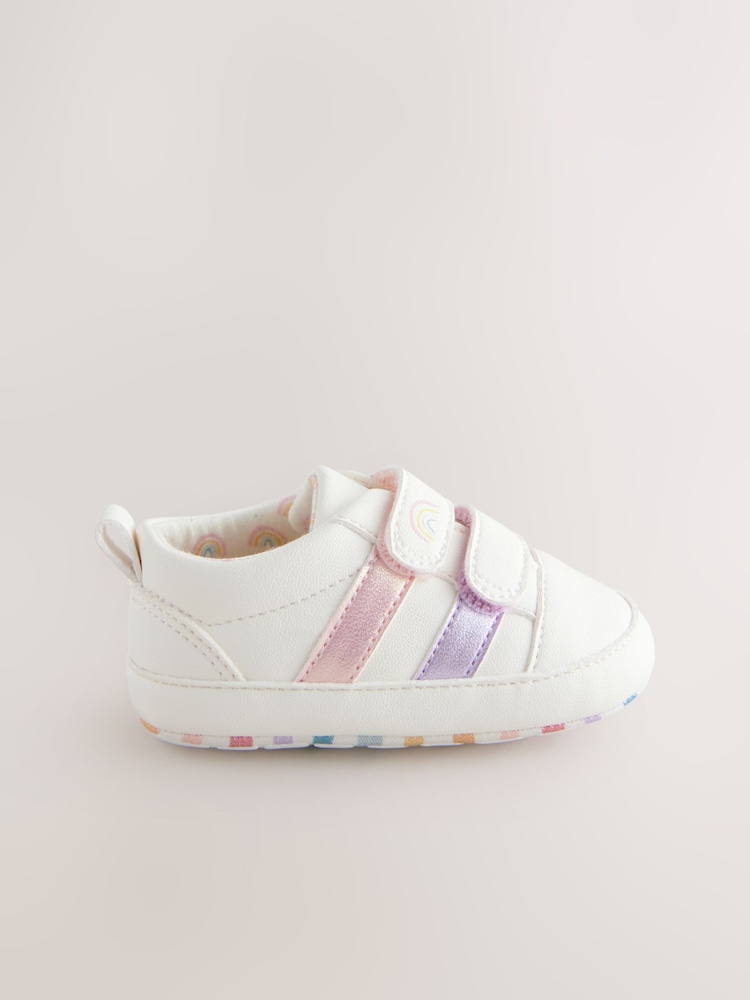 White Rainbow Touch Fasten Baby Trainers (0-24mths) - Image 2 of 5