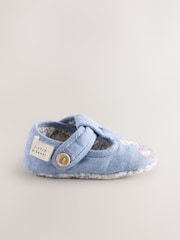 Denim Baby Embroidery T Bar Textile Shoes (0-24mths) - Image 2 of 5
