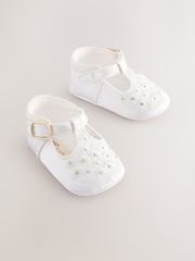 Ivory Embroidered Occasion Baby Shoes (0-24mths) - Image 1 of 5