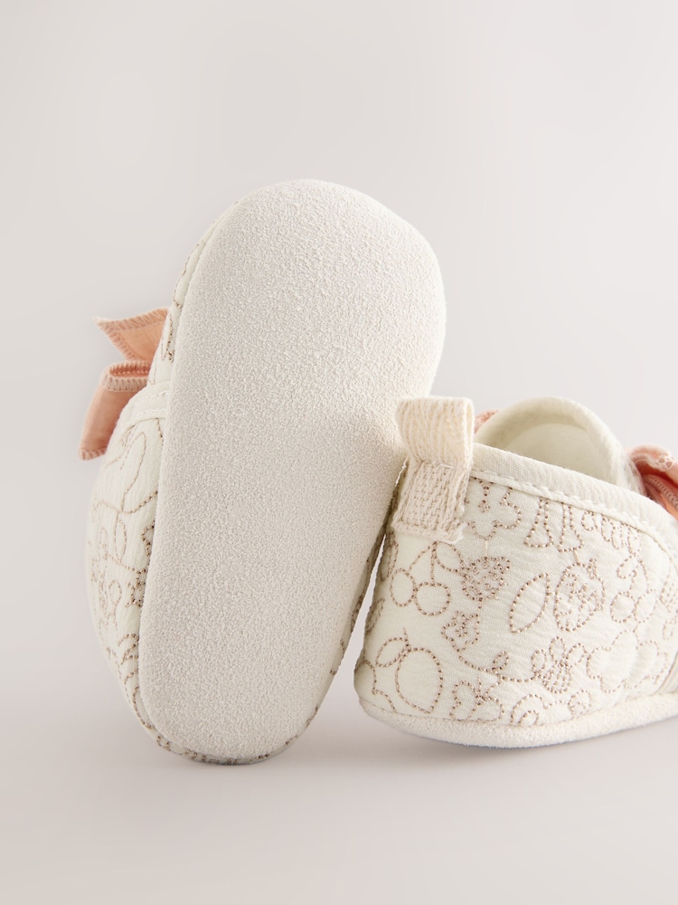 Cream Embroidery Baby Booties (0-18mths) - Image 5 of 5