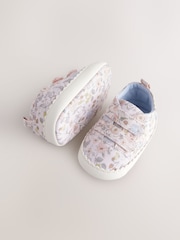 Pink Floral Touch Fasten Baby Trainers (0-24mths) - Image 1 of 5