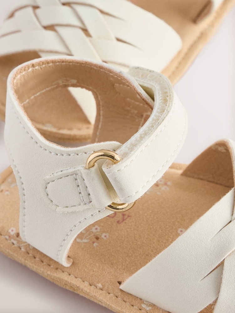 White Baby Sandals (0-24mths) - Image 3 of 5