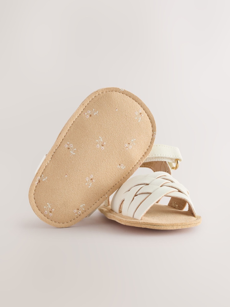 White Baby Sandals (0-24mths) - Image 4 of 5