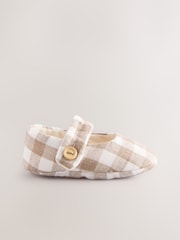 Нейтральний Гінгем - немовля Textile Mary Jane взуття (0-18міс.) - Image 2 of 5