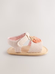 Pink/Stripe Crochet Strawberry T-Bar Baby Sandals (0-24mths) - Image 2 of 5