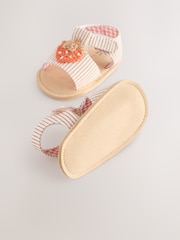 Pink/Stripe Crochet Strawberry T-Bar Baby Sandals (0-24mths) - Image 3 of 5