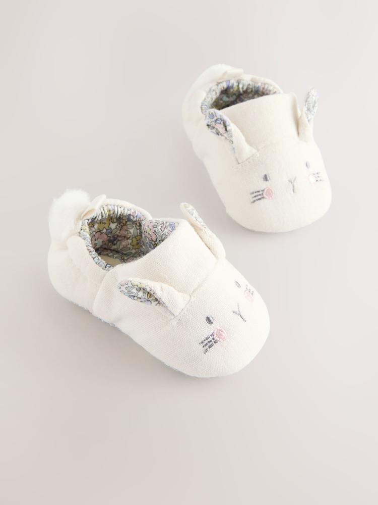 Neutral Bunny Baby Slip On Shoes (0-24mths) - Image 1 of 4