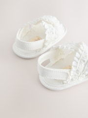White Broderie Baby Sandals (0-24mths) - Image 4 of 5