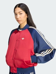 adidas Originals Red Satin Bomber Jacket - Image 1 of 5