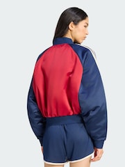 adidas Originals Red Satin Bomber Jacket - Image 2 of 5