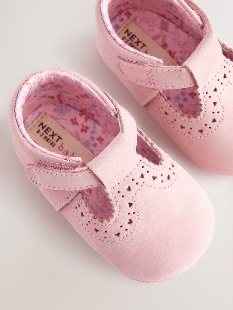 Pink Leather Baby T-Bar Shoes (0-24mths) - Image 3 of 4