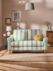 Laura Ashley Blue, Green & Cream Barwell Stripe Pearson Small 2 Seater Sofa - Image 1 of 7
