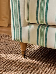 Laura Ashley Blue, Green & Cream Barwell Stripe Pearson Small 2 Seater Sofa - Image 2 of 7