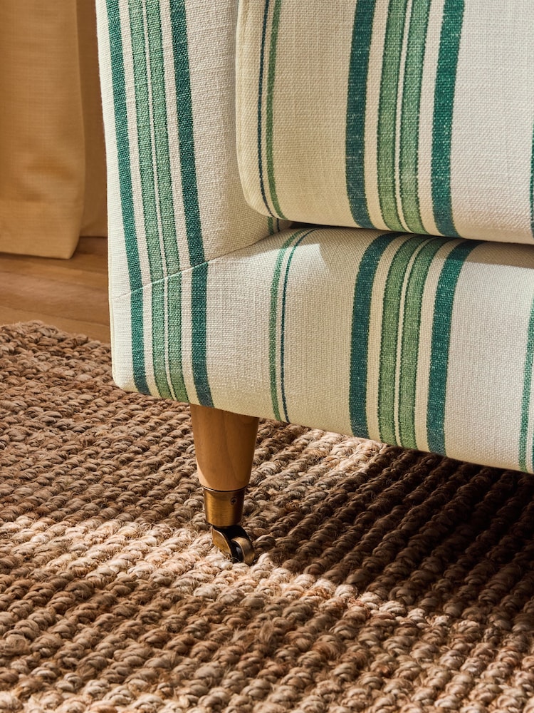 Laura Ashley Blue, Green & Cream Barwell Stripe Pearson Small 2 Seater Sofa - Image 2 of 7