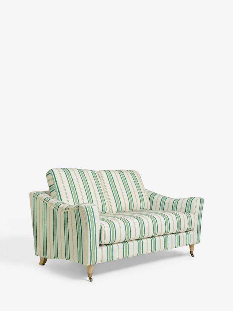 Laura Ashley Blue, Green & Cream Barwell Stripe Pearson Small 2 Seater Sofa - Image 7 of 7