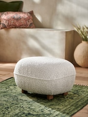 French Connection Cream Loop Boucle Jaivik Footstool - Image 1 of 6