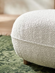 French Connection Cream Loop Boucle Jaivik Footstool - Image 2 of 6