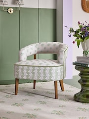 Cath Kidston Cath Crest Cream and Green Remi Accent Chair - Image 1 of 8