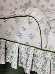 Cath Kidston Cath Crest Cream and Green Lilly Accent Chair - Image 2 of 8