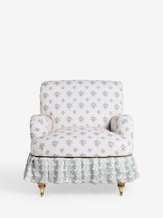 Cath Kidston Cath Crest Cream and Green Lilly Accent Chair - Image 5 of 8