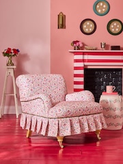 Cath Kidston Feather Ditsy Coral Pink Lilly Accent Chair - Image 1 of 8