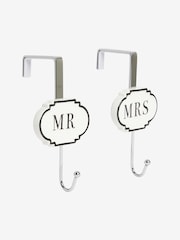 Black/White Mr and Mrs Wedding Overdoor Hooks - Image 3 of 3