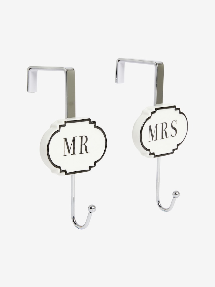 Black/White Mr and Mrs Wedding Overdoor Hooks - Image 3 of 3