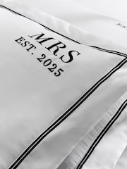 Set of 2 Black/White Mr and Mrs Est 2025 Wedding Oxford Pillowcases - Image 4 of 5