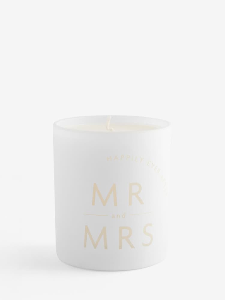 White Mr and Mrs Country Wedding Jasmine Candle - Image 4 of 4