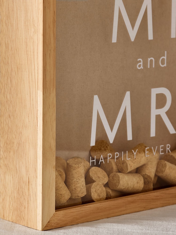 Natural Mr and Mrs Wedding Cork Saver Keepsake Frame - Image 4 of 9