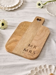 Natural Mr and Mrs Est 2025 Wedding Chopping Board - Image 1 of 4