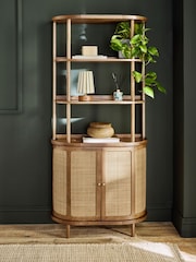 Clarke and Clarke Cane and Mango Wood Aspley Shelving Unit - Image 1 of 8