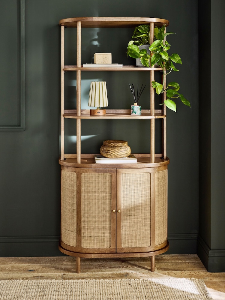 Clarke and Clarke Cane and Mango Wood Aspley Shelving Unit - Image 1 of 8 Clarke and Clarke Cane and Mango Wood Aspley Shelving Unit - Image 1 of 8