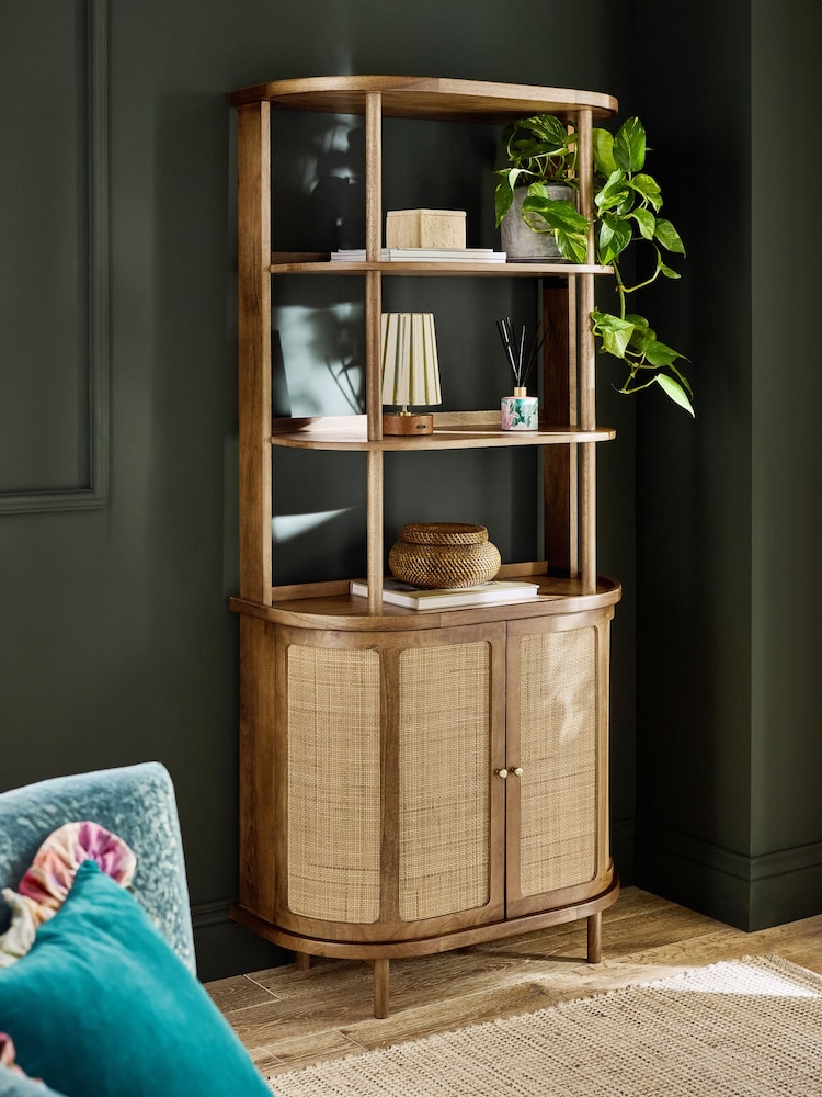 Clarke and Clarke Cane and Mango Wood Aspley Shelving Unit - Image 2 of 8 Clarke and Clarke Cane and Mango Wood Aspley Shelving Unit - Image 2 of 8