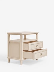 Nina Campbell Putty Willis 2 Drawer Wide Bedside Table - Image 2 of 3