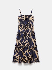 Mint Velvet Blue Animal Print Midi Dress - Image 3 of 4