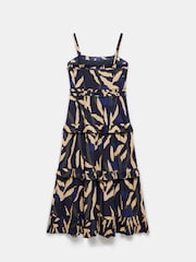 Mint Velvet Blue Animal Print Midi Dress - Image 4 of 4