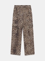 Mint Velvet Brown Leopard Print Straight Cargo Jeans - Image 3 of 4