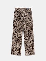 Mint Velvet Brown Leopard Print Straight Cargo Jeans - Image 4 of 4